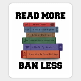 Read More, Ban Less (animals in titles version) Magnet